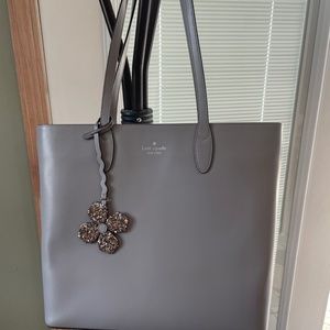 Grey leather Kate Spade tote